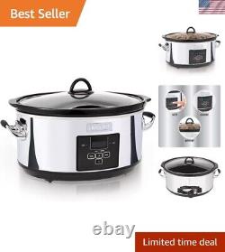 Large Capacity 7-Quart Stainless Steel Slow Cooker for Effortless Entertaining