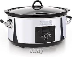 Large Capacity 7-Quart Stainless Steel Slow Cooker for Effortless Entertaining