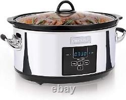 Large Capacity 7-Quart Stainless Steel Slow Cooker for Effortless Entertaining