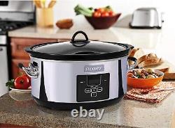 Large Capacity 7-Quart Stainless Steel Slow Cooker for Effortless Entertaining