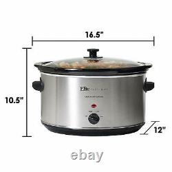 Large Capacity Crock Pot Stainless Steel Slow Cooker Oval Manual 8.5 Quart