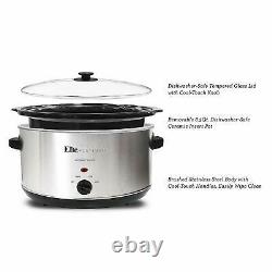 Large Capacity Crock Pot Stainless Steel Slow Cooker Oval Manual 8.5 Quart