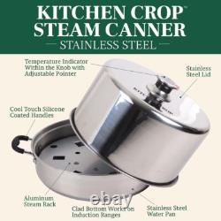 Large Stainless Steel Steam Canner Efficient Fast Easy Canning 7 Quart Jars
