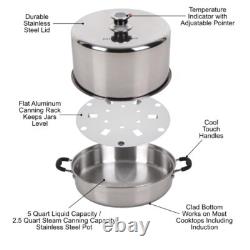 Large Stainless Steel Steam Canner Efficient Fast Easy Canning 7 Quart Jars