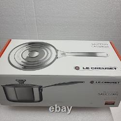 Le Creuset Stainless Steel 3 Quart Sauce Pan with Lid N22006, New