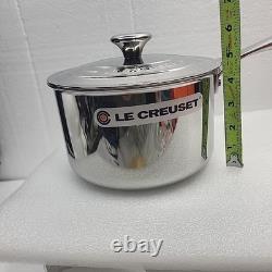 Le Creuset Stainless Steel 3 Quart Sauce Pan with Lid N22006, New