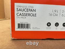 Le Creuset Tri-Ply Stainless Steel 2 Quart Saucepan with Lid