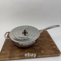 Le Creuset Tri-Ply Stainless Steel Nonstick Saucier Pan 3.5 Quart Scuffed Read