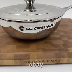 Le Creuset Tri-Ply Stainless Steel Nonstick Saucier Pan 3.5 Quart Scuffed Read