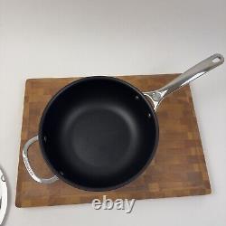 Le Creuset Tri-Ply Stainless Steel Nonstick Saucier Pan 3.5 Quart Scuffed Read