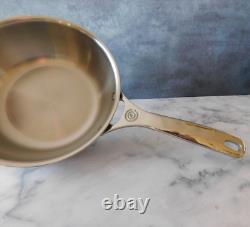 Le Creuset Tri-Ply Stainless Steel Saucier Pan with Lid, 2 Quart New