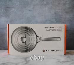 Le Creuset Tri-Ply Stainless Steel Saucier Pan with Lid, 2 Quart New