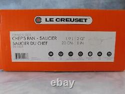 Le Creuset Tri-Ply Stainless Steel Saucier Pan with Lid, 2 Quart New