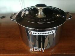 Le Creuset Tri-Ply Stainless Steel Stockpot with Lid, 7 Quart NEW