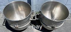 Lot Of (2) Hobart 140 Quart Stainless Steel Industrial Bakery Mixing Bowls