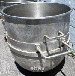 Lot Of (2) Hobart 140 Quart Stainless Steel Industrial Bakery Mixing Bowls