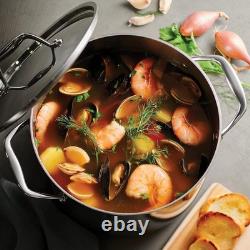 Luxurious 8-Quart Tri-Ply Clad Stainless Steel Stock Pot Induction-Ready &