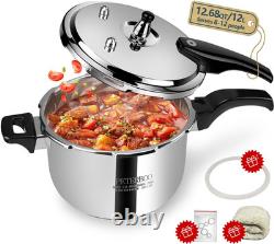 Luxury 12 Quart Stainless Steel Pressure Cooker for Large Families & Events