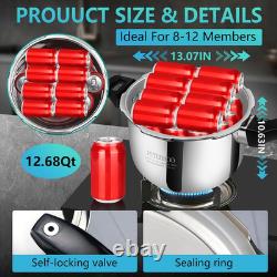 Luxury 12 Quart Stainless Steel Pressure Cooker for Large Families & Events