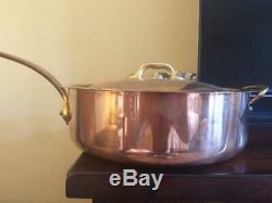MAUVIEL Copper 5 Quart Saute Pan with Lid NEW Display model