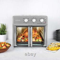 MAXX 26 Quart Air Fryer Oven, Stainless Steel, A large chicken, 26-Quart Capacity