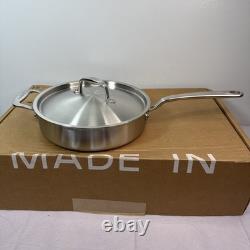 Made In 3.5 Quart Stainless Steel Saute Pan with Lid All 5 Ply Clad NEW