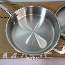 Made In 3.5 Quart Stainless Steel Saute Pan with Lid All 5 Ply Clad NEW
