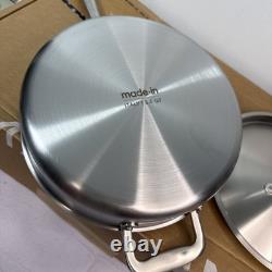 Made In 3.5 Quart Stainless Steel Saute Pan with Lid All 5 Ply Clad NEW