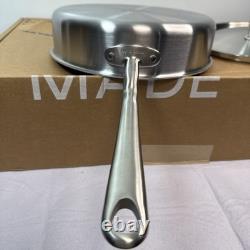 Made In 3.5 Quart Stainless Steel Saute Pan with Lid All 5 Ply Clad NEW