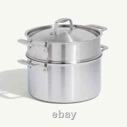 Made In 8 Quart Stainless Steel Stock Pot with Steamer Basket Insert