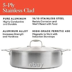 Made In Cookware 10 Quart Stainless Steel Rondeau Pot with Lid Stainless Cl