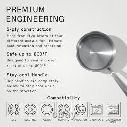 Made In Cookware 2 Quart Stainless Steel Saucepan with Lid, Stainless Steel