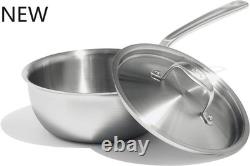 Made In Cookware 2 Quart Stainless Steel Saucier Pan 5 Ply Stainless Clad