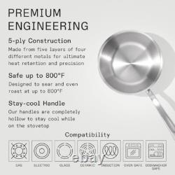 Made In Cookware 2 Quart Stainless Steel Saucier Pan-5Ply Stainless Clad