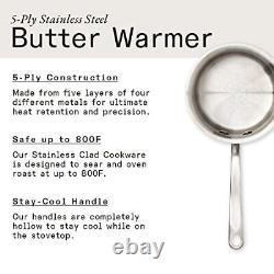 Made In Cookware 3/4 Quart Stainless Steel Butter Warmer 5 Ply Stainless