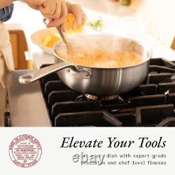 Made In Cookware 3 Quart Stainless Steel Saucier Pan 5 Ply Stainless Clad