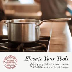 Made In Cookware 4 Quart Stainless Steel Saucepan with Lid 5 Ply Stainless
