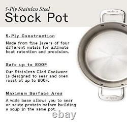 Made In Cookware 8 Quart Stainless Steel Stock Pot With Lid 5 Ply Stainle