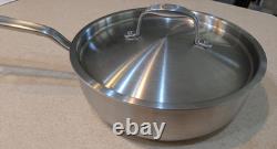 Made In Stainless Steel Saucier Pan with Lid 3 Qt Multi-Clad Cookware