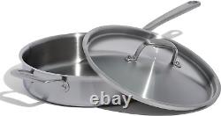 Made in Cookware 3.5 Quart Stainless Steel Saute Pan 5 Ply Stainless Clad