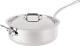 Made In France M'cook 5 Ply Stainless Steel 5.8 Quart Saute Pan With Lid And Hel