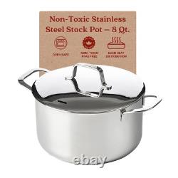 Maestro 8-Quart Heavy Duty Stainless Steel Stock Pot, Vented Stainless Steel