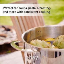 Maestro 8-Quart Heavy Duty Stainless Steel Stock Pot, Vented Stainless Steel