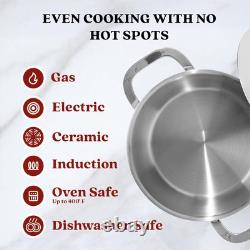 Maestro 8-Quart Heavy Duty Stainless Steel Stock Pot, Vented Stainless Steel