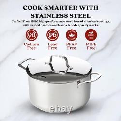 Maestro 8-Quart Heavy Duty Stainless Steel Stock Pot, Vented Stainless Steel