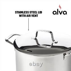 Maestro 8-Quart Heavy Duty Stainless Steel Stock Pot, Vented Stainless Steel