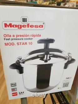 Magefesa Pressure Cooker Star 10 10.5 Quart Stainless Steel Brand New