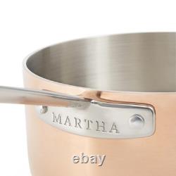 Martha By 2quart Stainless Steel Saucepan Withlid Copper Exterior/satin Interior