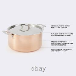 Martha By 2quart Stainless Steel Saucepan Withlid Copper Exterior/satin Interior