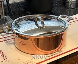 Martha Stewart 6-Quart 3 Ply Stainless Steel & Copper Stock Pot withLid New In Box
